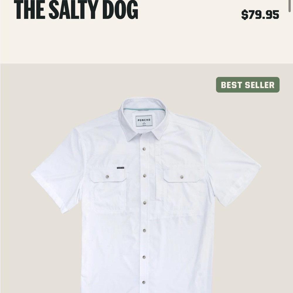 White Poncho Button Down Shirt